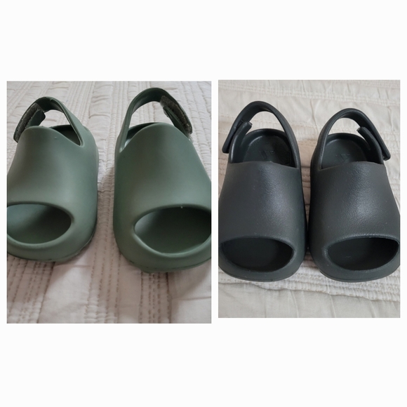 Yeezy Other - Gray Toddler Yeezy and Green Slides sizes 6C